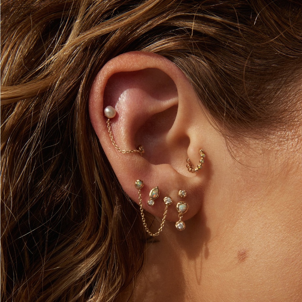 Pamela Love Diamond Molten Drop Stud